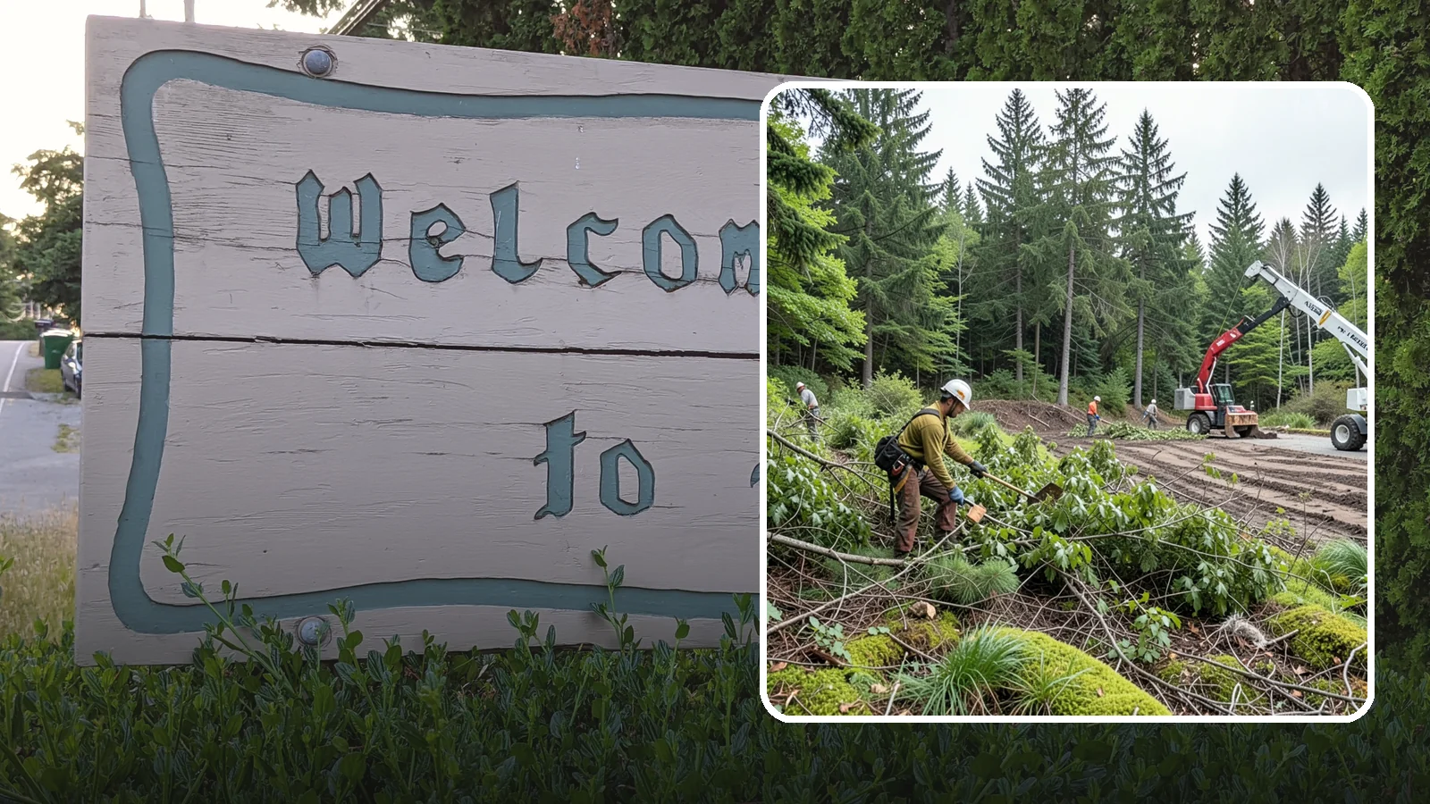 Brush clearing in Brier, Snohomish County, WA - The removal of brush and light vegetation.