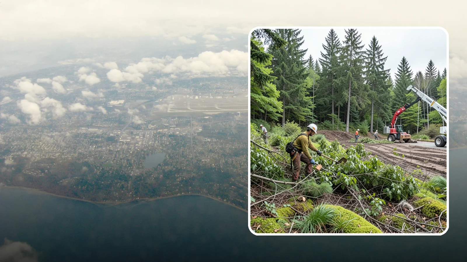 Brush clearing in Burien, King County, WA - The removal of brush and light vegetation.