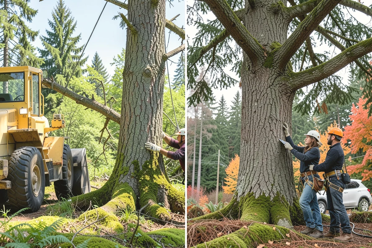 Brush clearing in Burien, King County, WA - Assess the site and mark features to protect