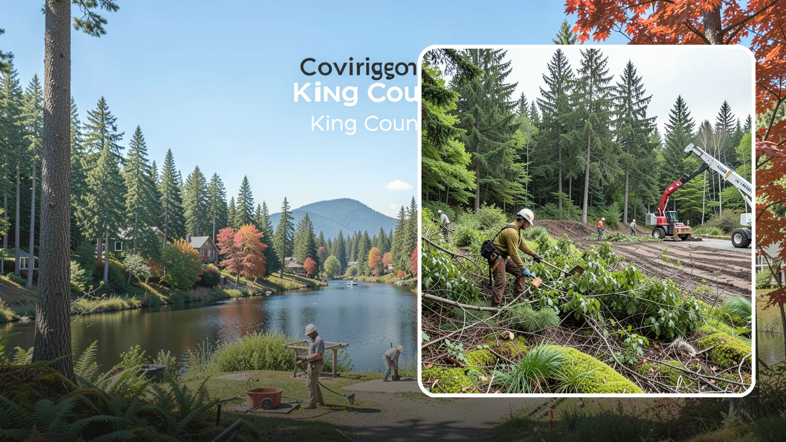 Brush clearing in Covington, King County, WA - The removal of brush and light vegetation.