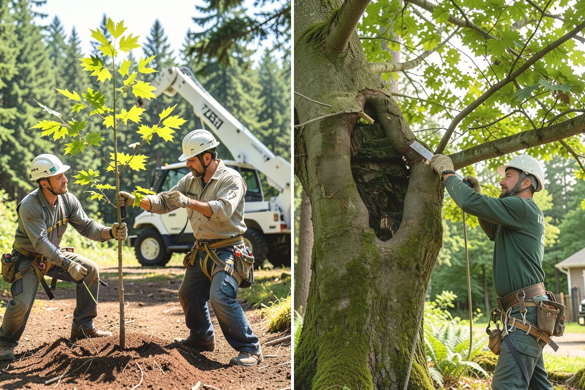Brush clearing in Covington, King County, WA - Assess the site and mark features to protect