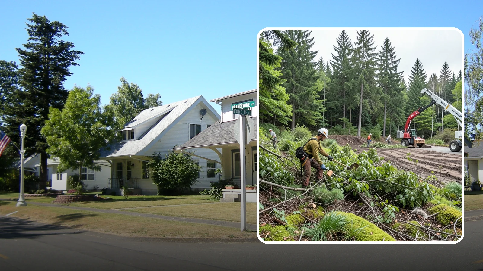 Brush clearing in DuPont, Pierce County, WA - The removal of brush and light vegetation.