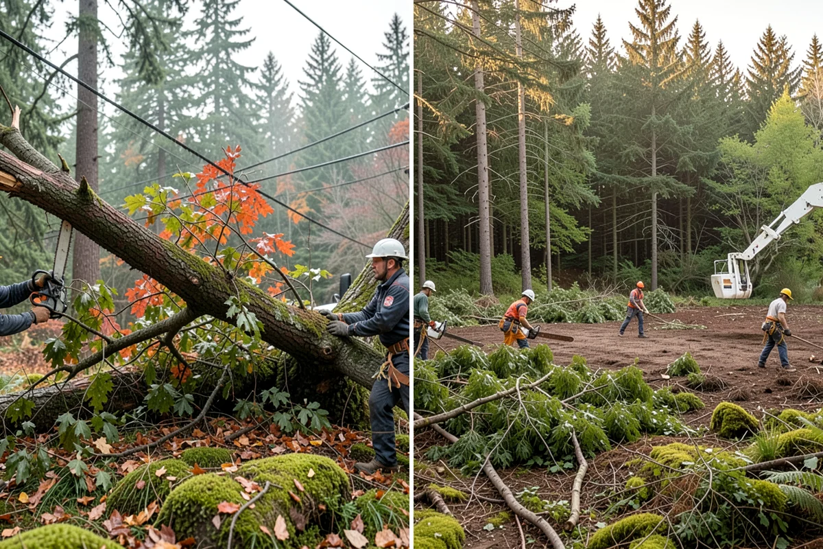 Brush clearing in DuPont, Pierce County, WA - Assess the site and mark features to protect