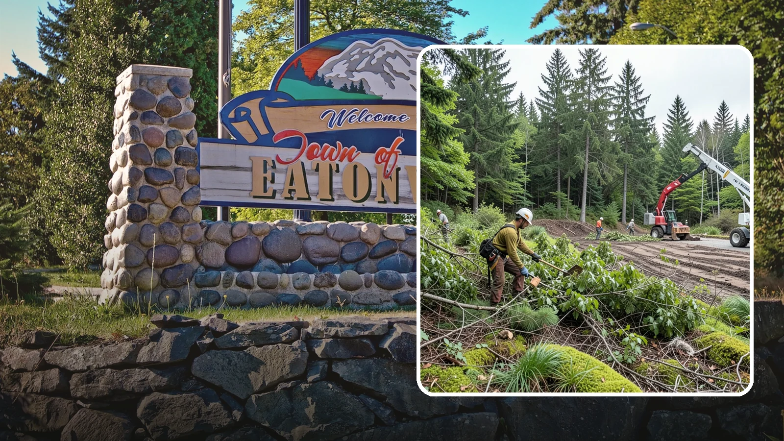 Brush clearing in Eatonville, Pierce County, WA - The removal of brush and light vegetation.