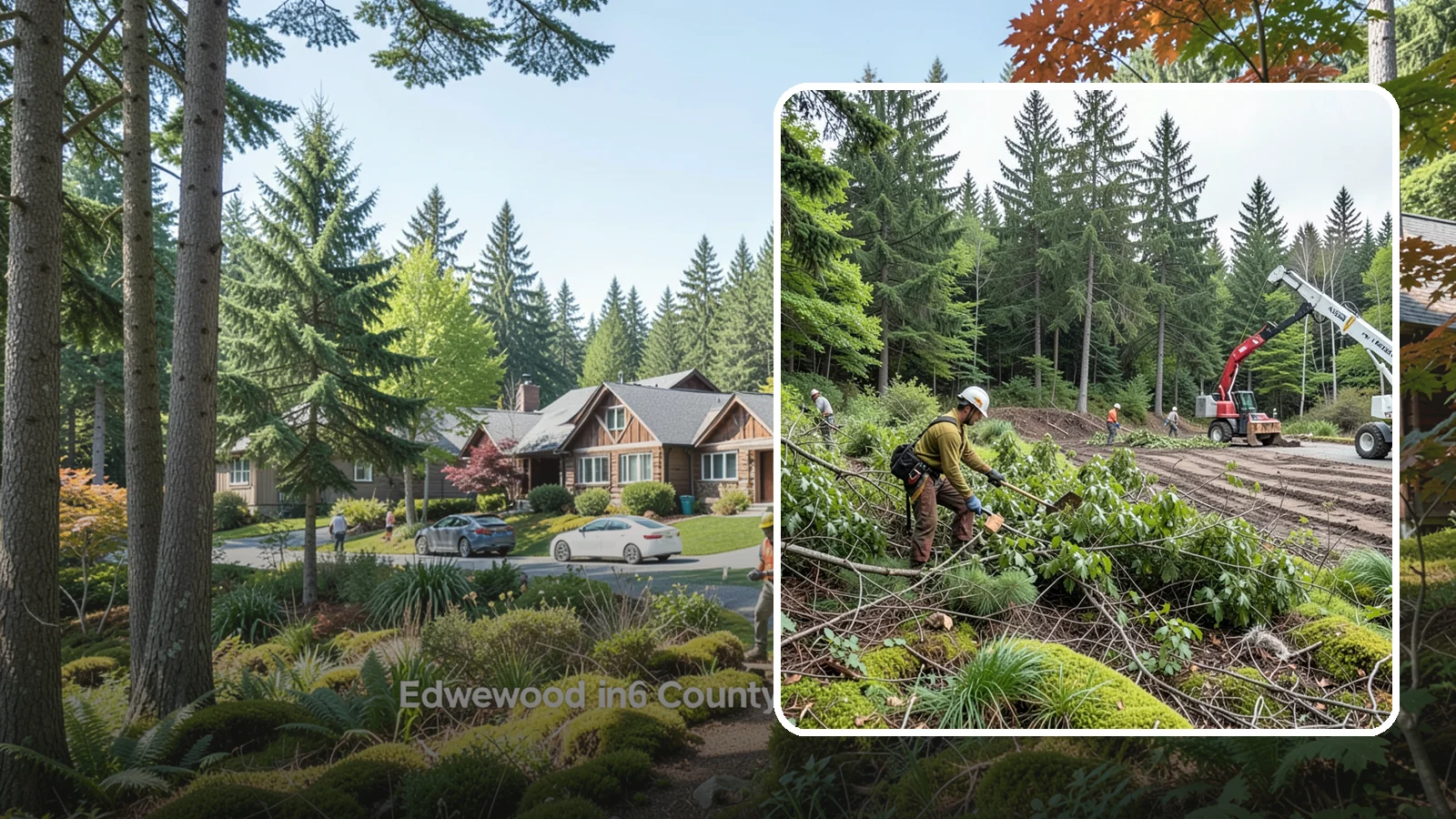 Brush clearing in Edgewood, Pierce County, WA - The removal of brush and light vegetation.