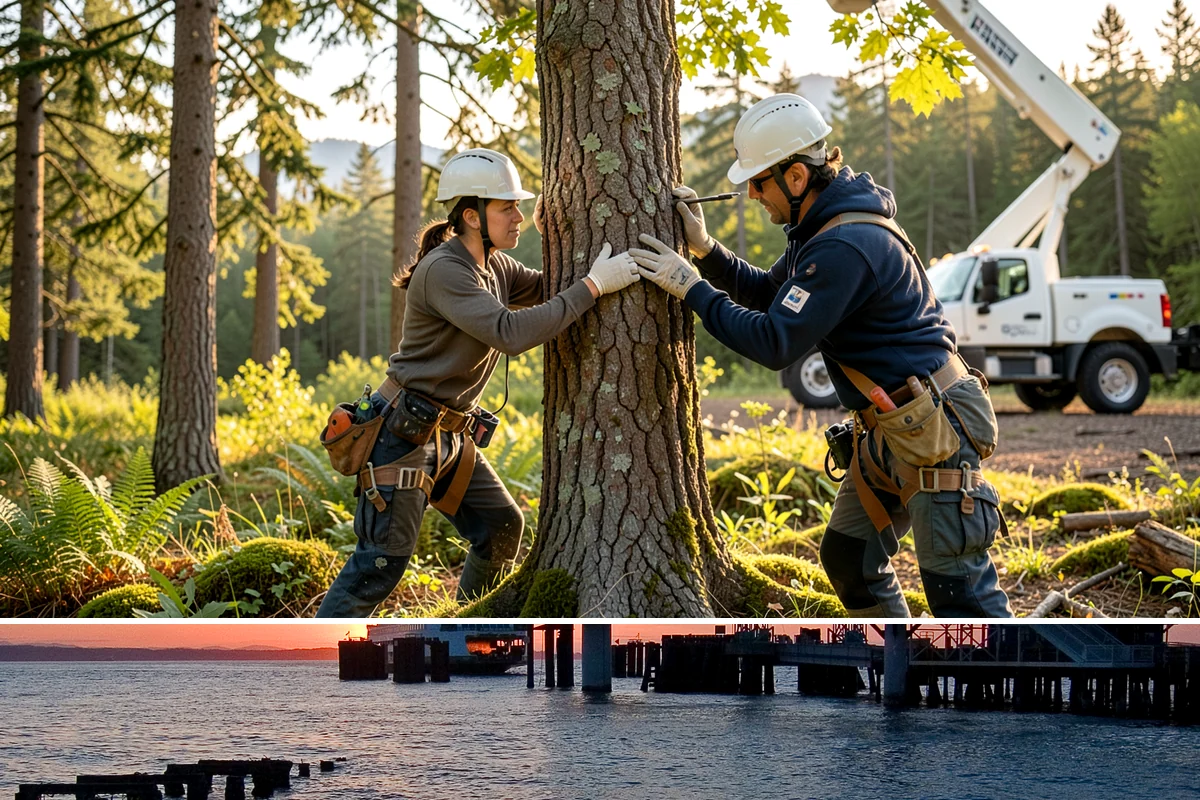 Brush clearing in Edmonds, Snohomish County, WA - This work can be performed year-round but must account for wet or muddy ground conditions common in the Puget Sound climate that...