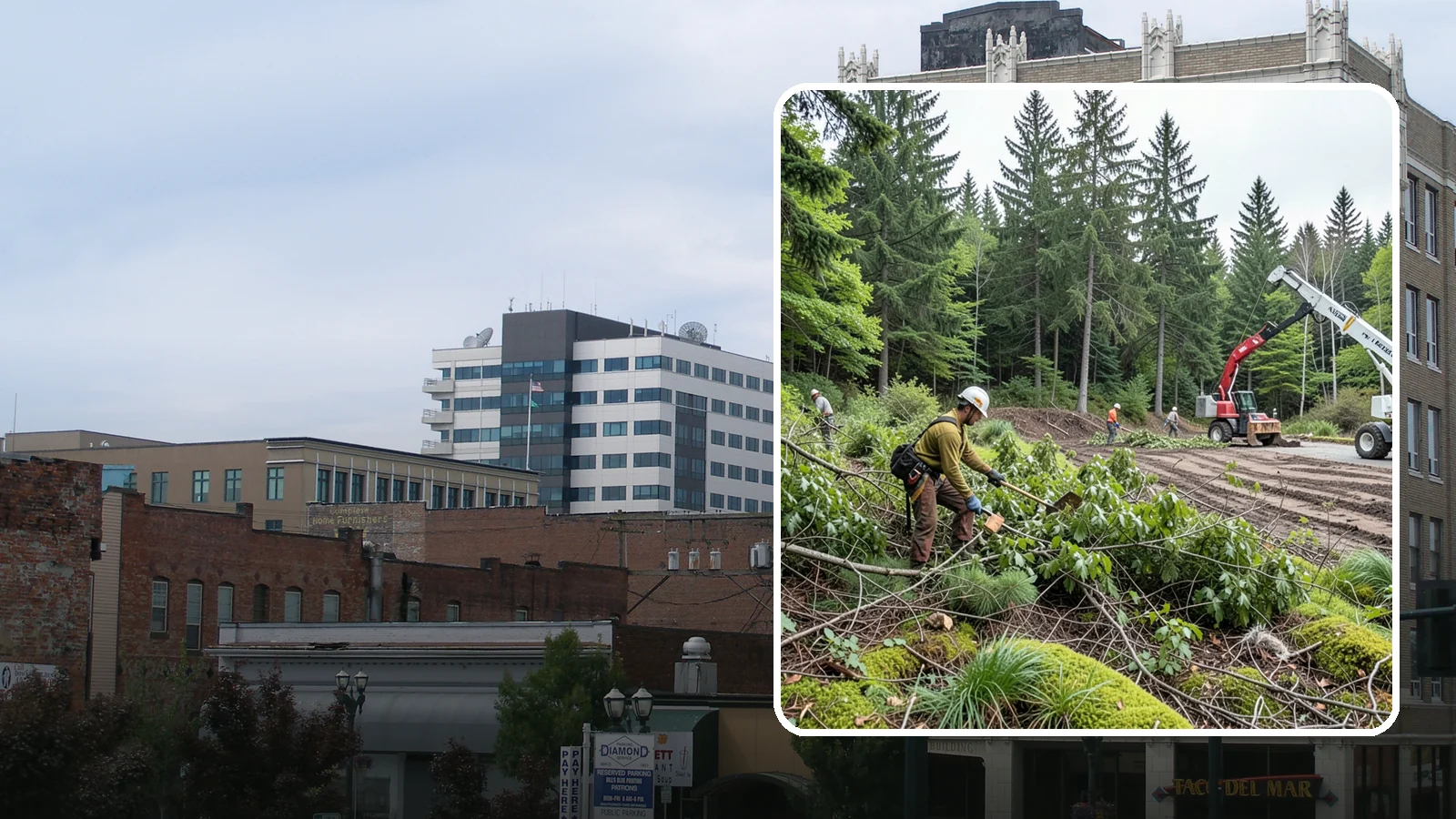 Brush clearing in Everett, Snohomish County, WA - The removal of brush and light vegetation.