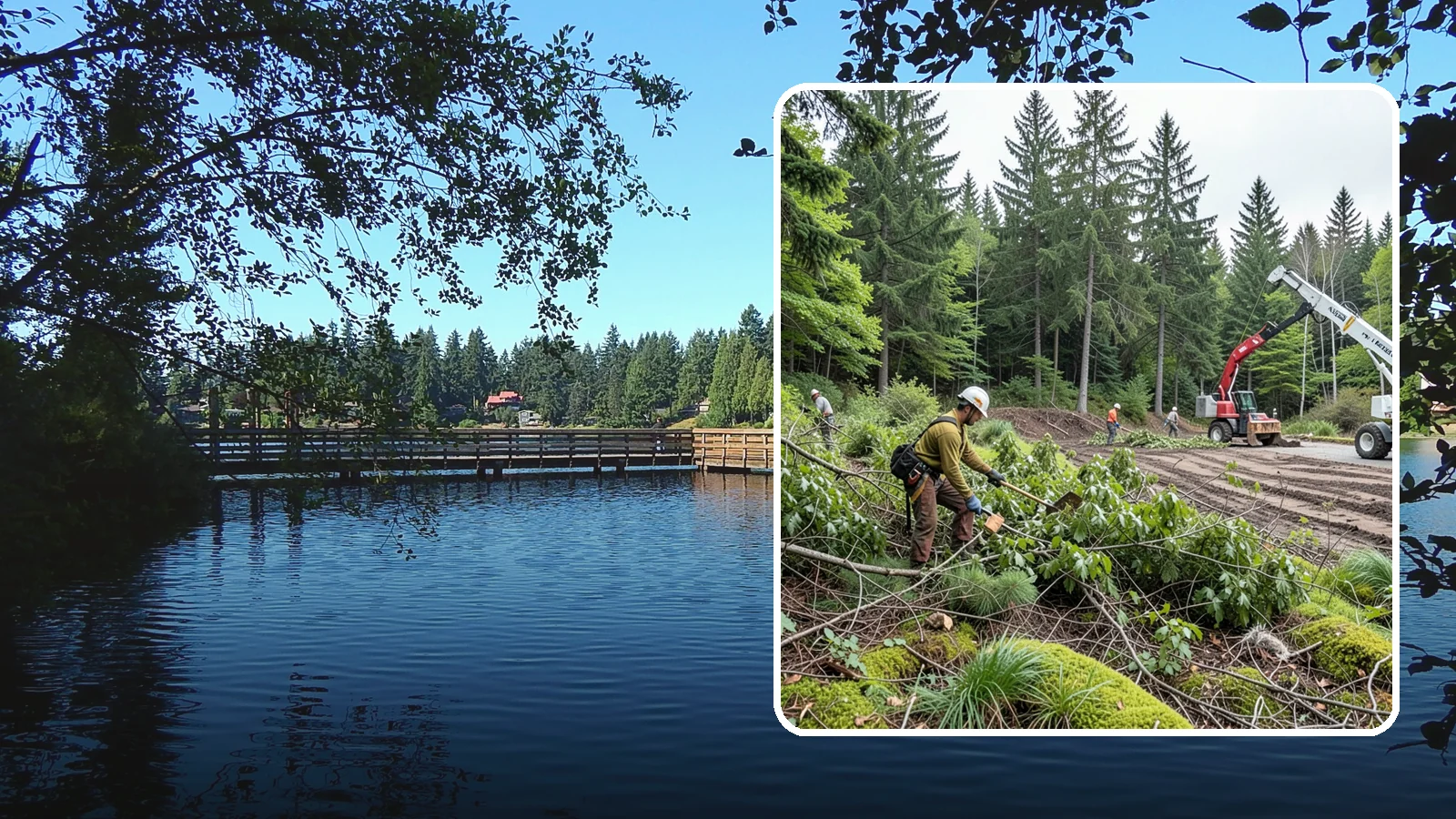 Brush clearing in Federal Way, King County, WA - The removal of brush and light vegetation.