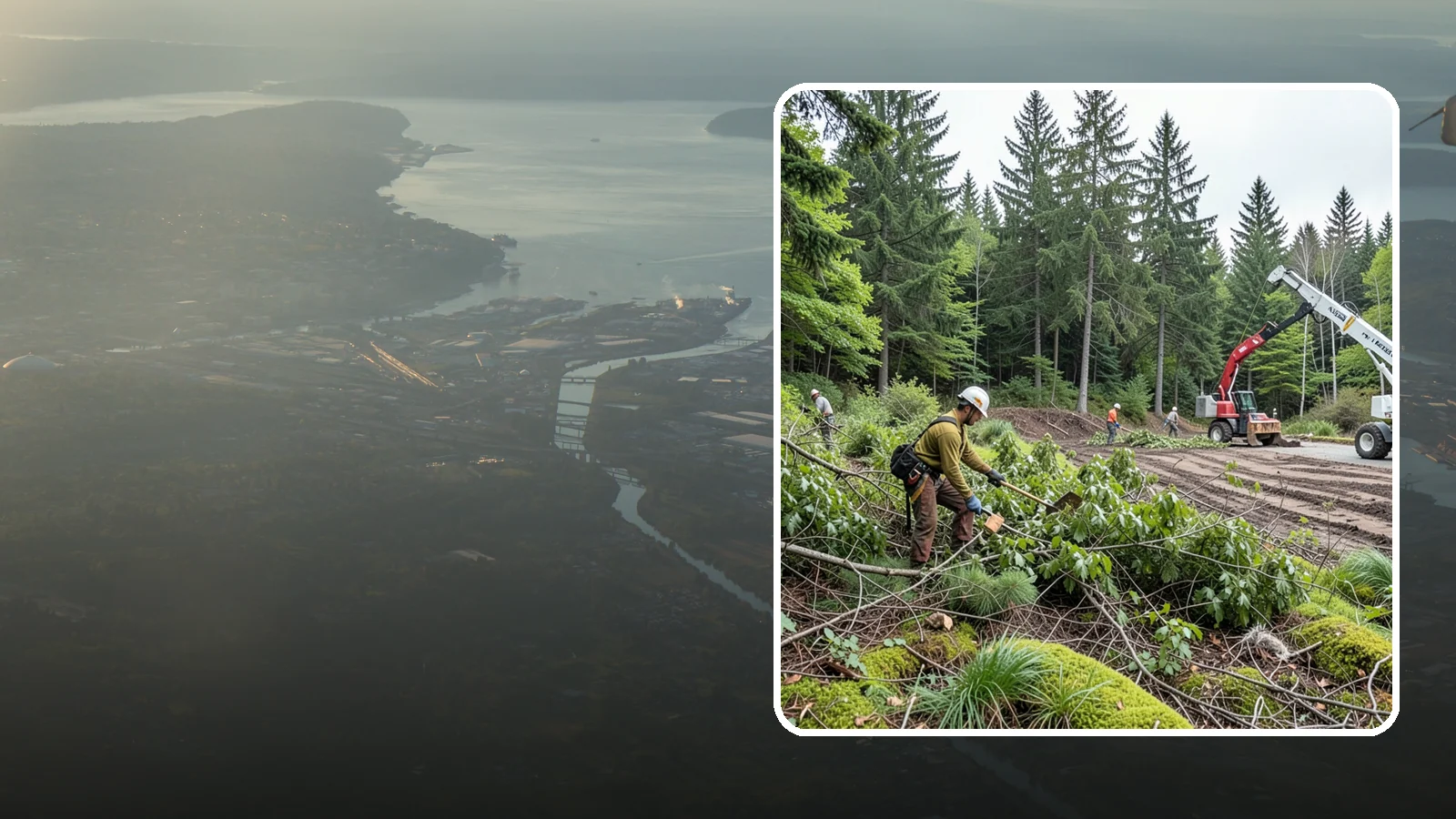 Brush clearing in Fife, Pierce County, WA - The removal of brush and light vegetation.