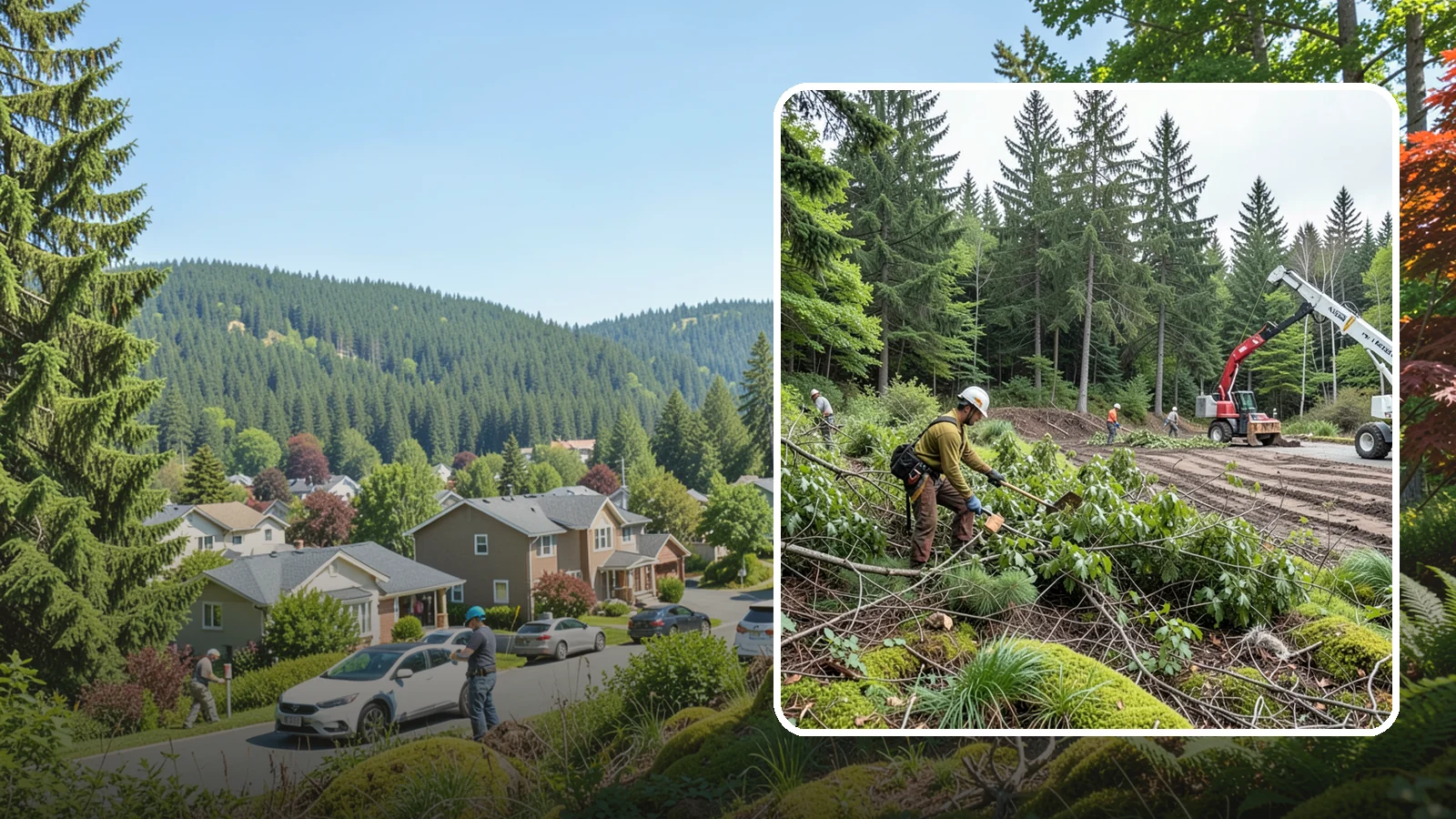 Brush clearing in Index, Snohomish County, WA - The removal of brush and light vegetation.
