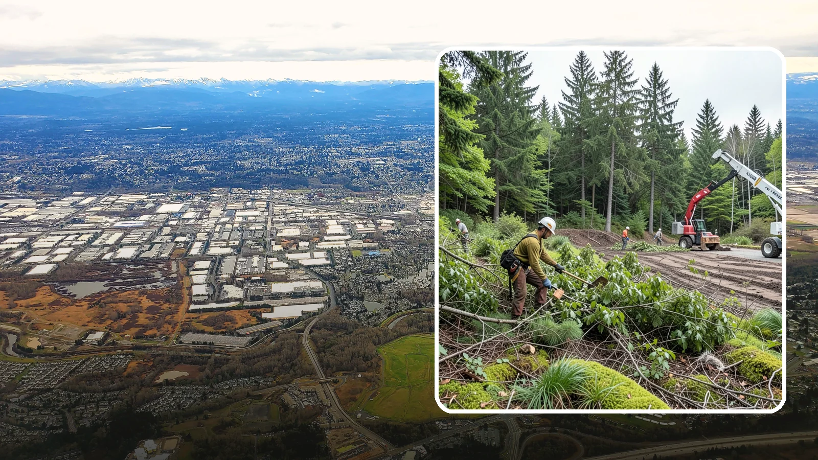 Brush clearing in Kent, King County, WA - The removal of brush and light vegetation.