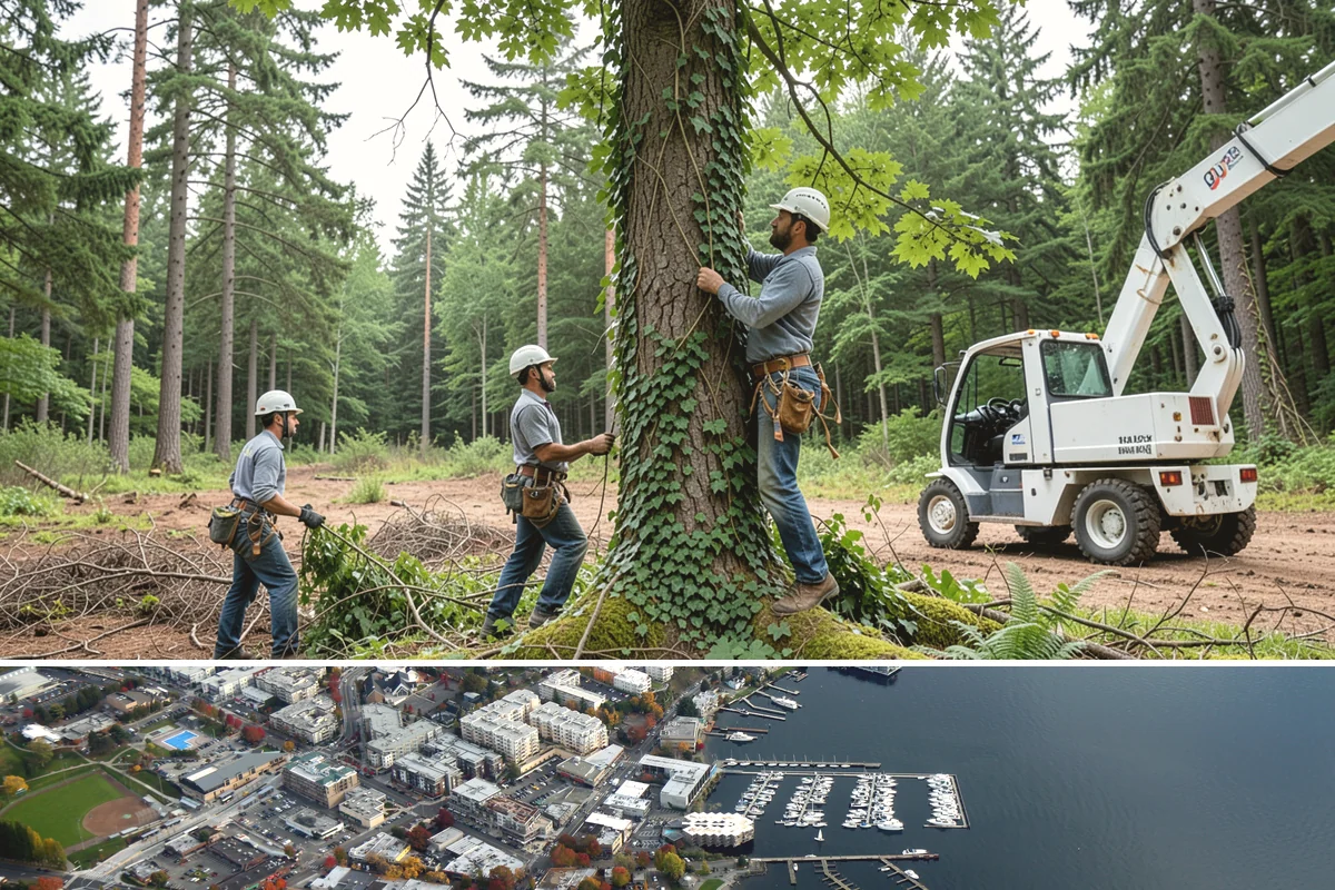 Brush clearing in Kirkland, King County, WA - This work can be performed year-round but must account for wet or muddy ground conditions common in the Puget Sound climate that...