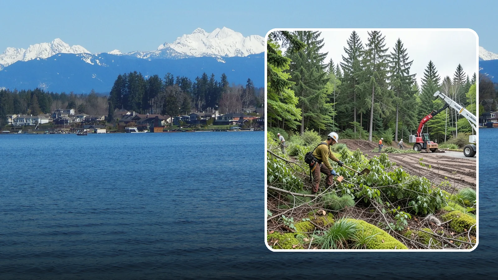 Brush clearing in Lake Stevens, Snohomish County, WA - The removal of brush and light vegetation.