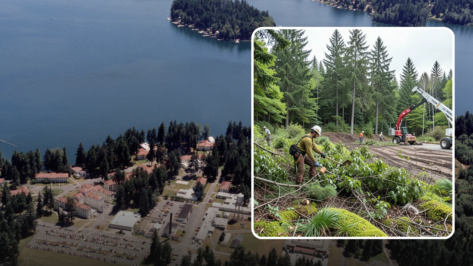Brush clearing in Lakewood, Pierce County, WA - The removal of brush and light vegetation.