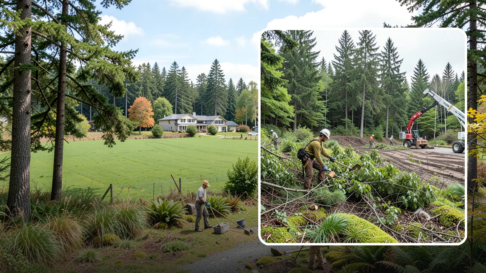 Brush clearing in Lyman, Skagit County, WA - The removal of brush and light vegetation.