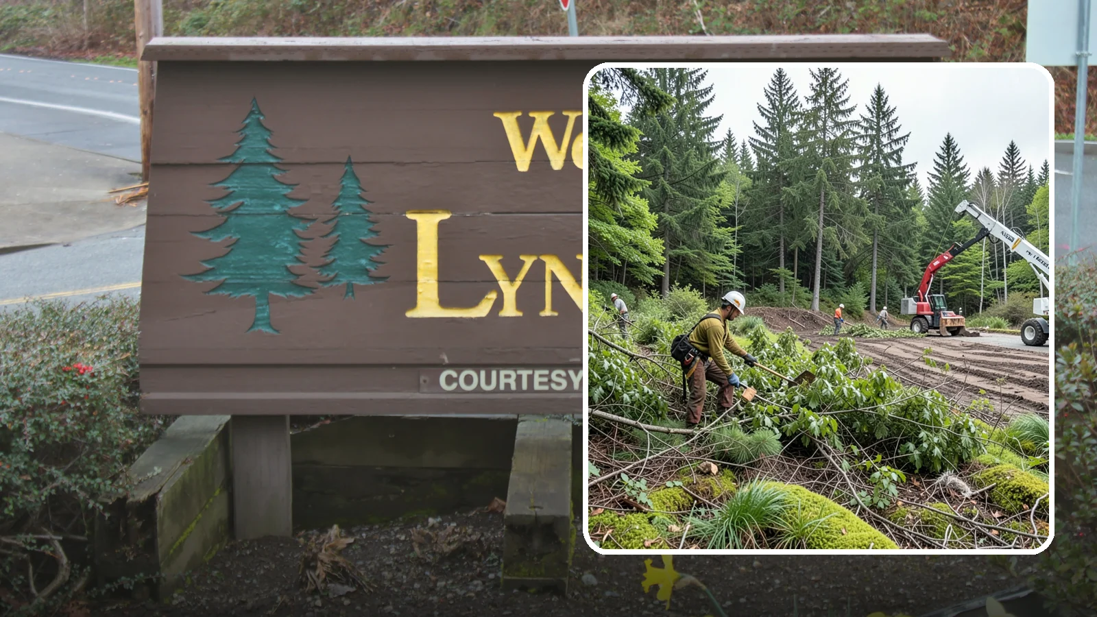 Brush clearing in Lynnwood, Snohomish County, WA - The removal of brush and light vegetation.