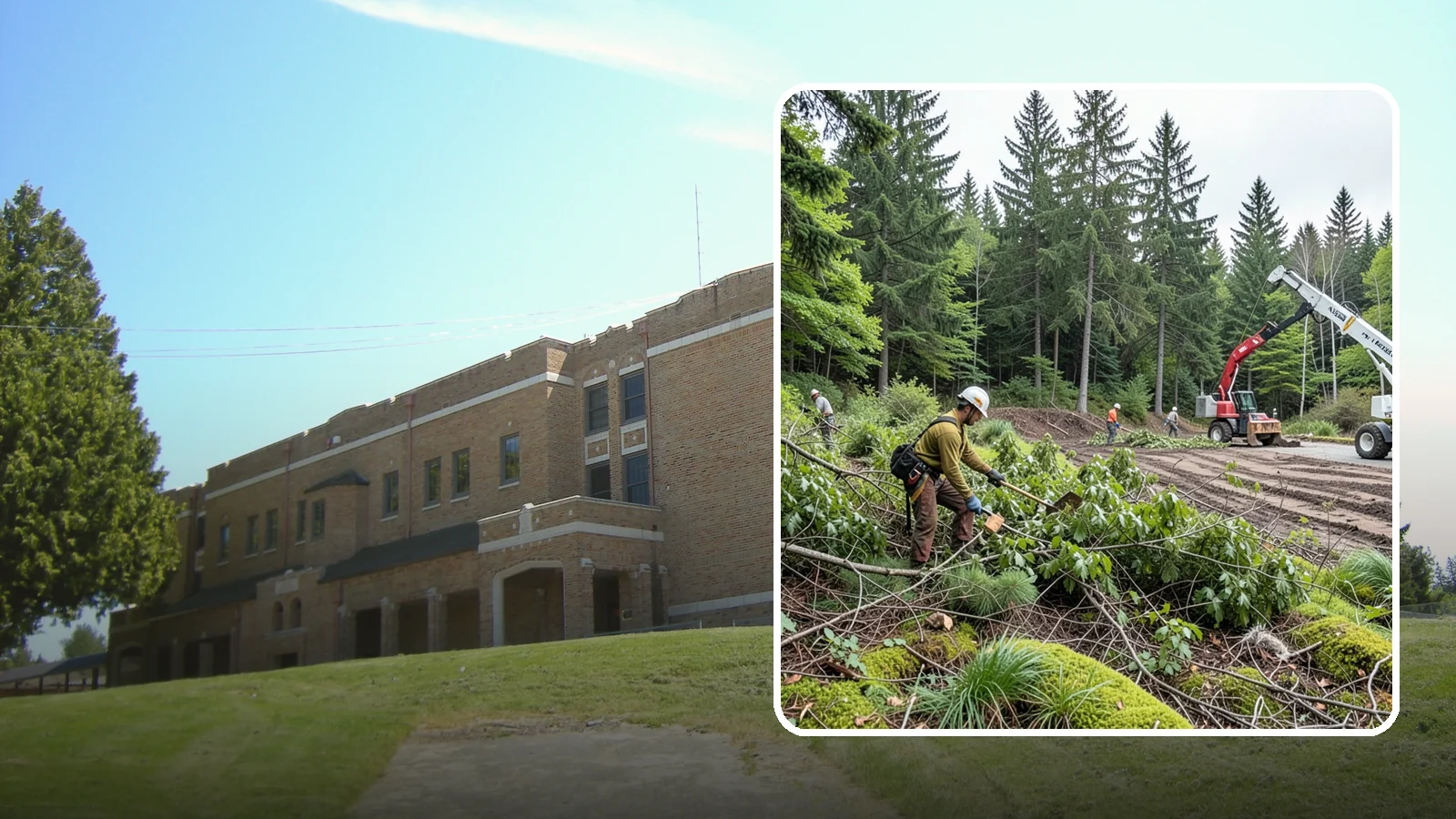 Brush clearing in Maple Valley, King County, WA - The removal of brush and light vegetation.
