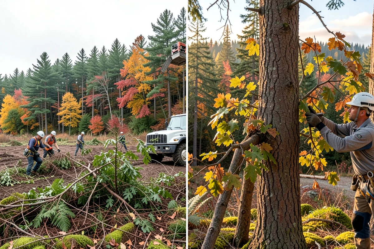 Brush clearing in Maple Valley, King County, WA - Assess the site and mark features to protect