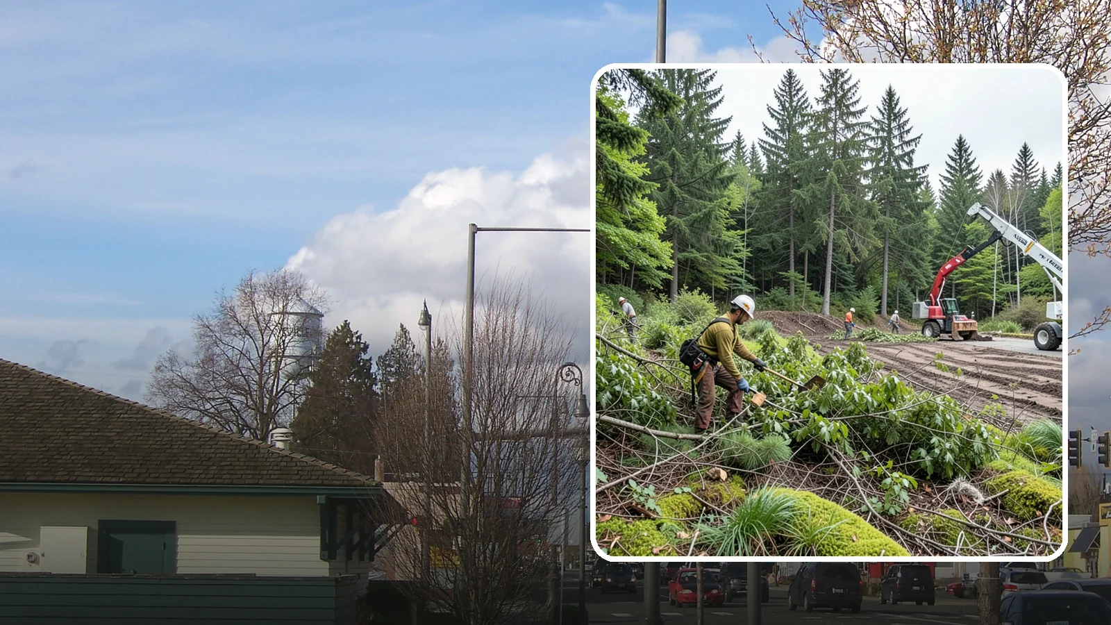 Brush clearing in Marysville, Snohomish County, WA - The removal of brush and light vegetation.
