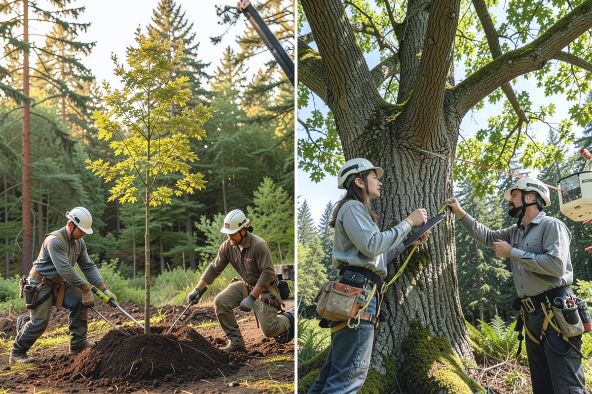 Brush clearing in Medina, King County, WA - Assess the site and mark features to protect