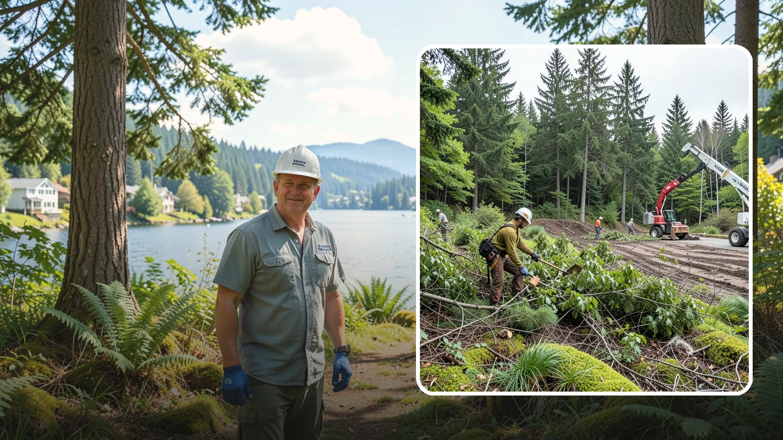 Brush clearing in Milton, King County, WA - The removal of brush and light vegetation.