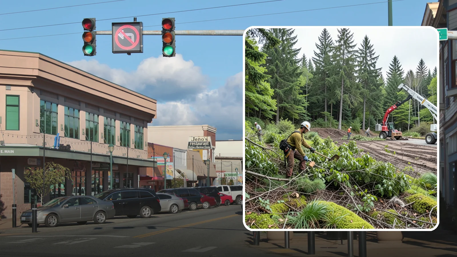 Brush clearing in Monroe, Snohomish County, WA - The removal of brush and light vegetation.