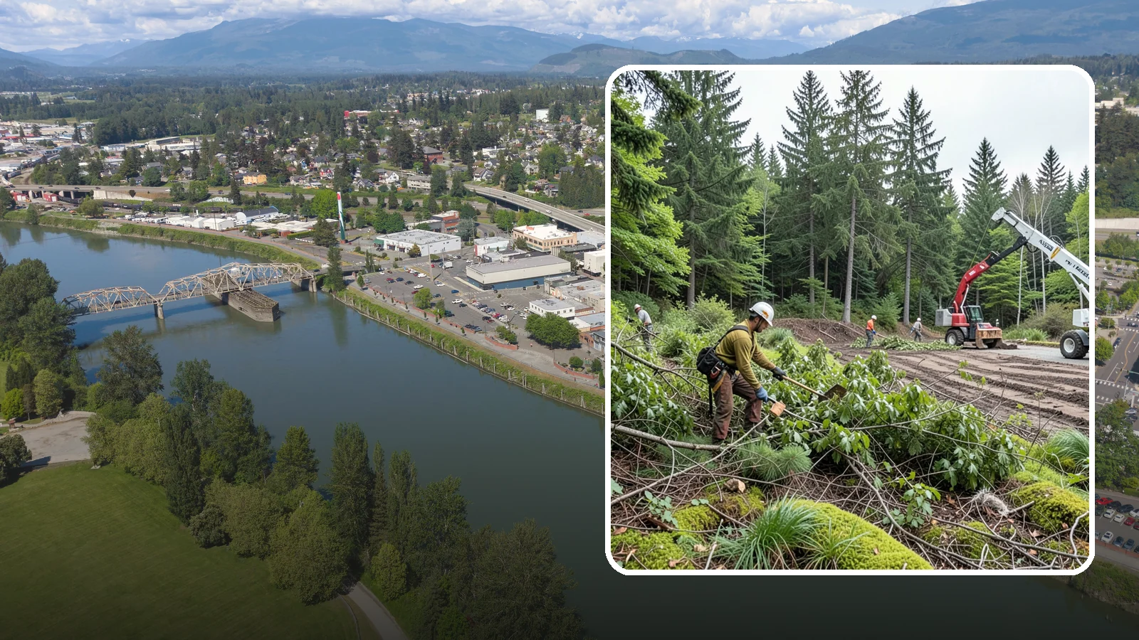 Brush clearing in Mount Vernon, Skagit County, WA - The removal of brush and light vegetation.