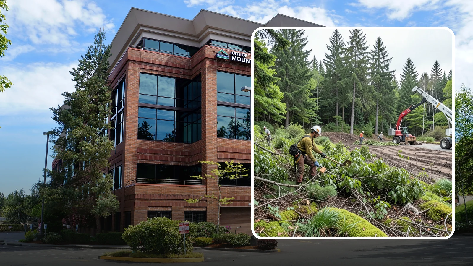 Brush clearing in Mountlake Terrace, Snohomish County, WA - The removal of brush and light vegetation.