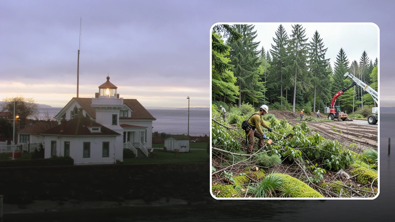 Brush clearing in Mukilteo, Snohomish County, WA - The removal of brush and light vegetation.