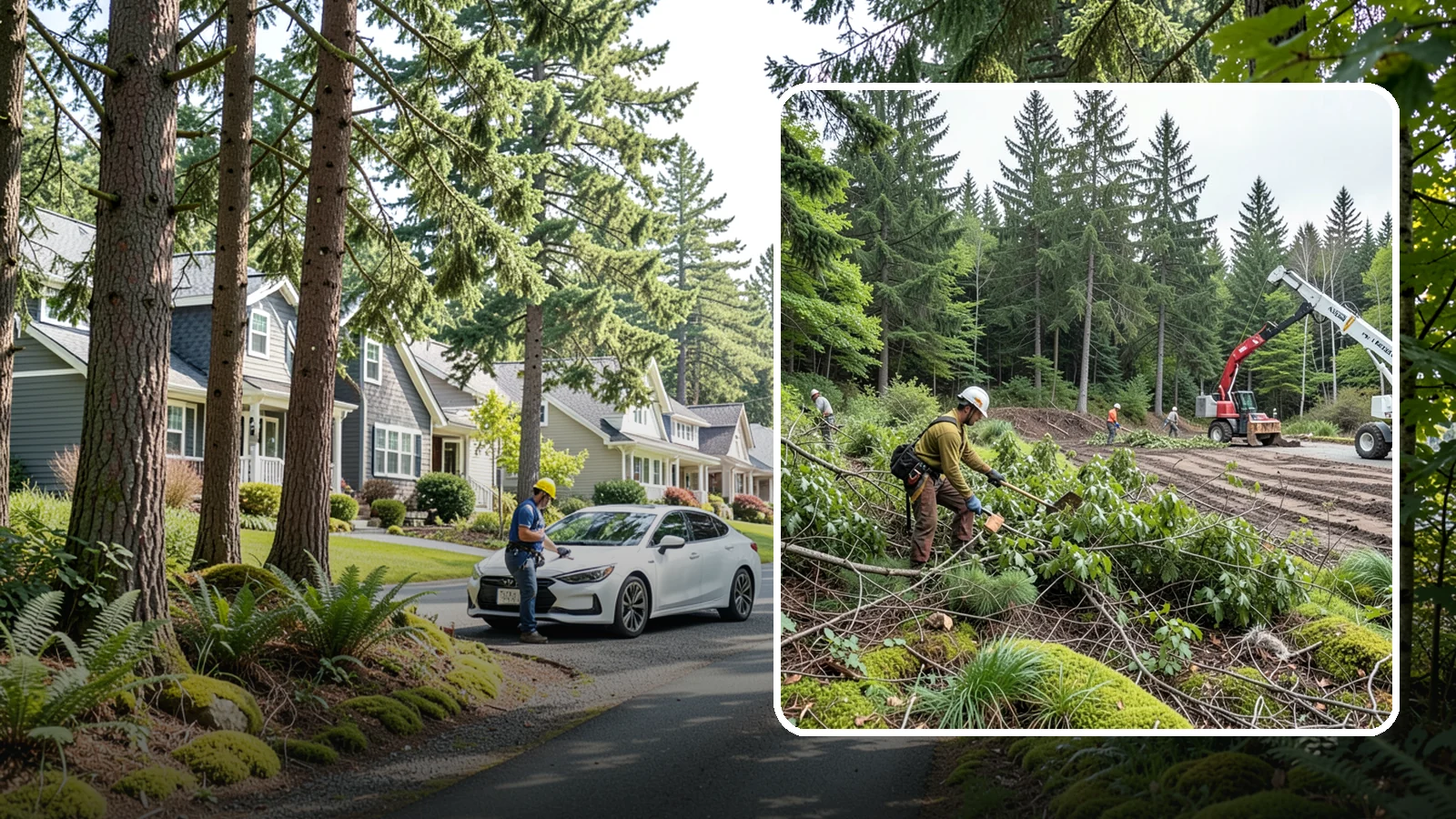 Brush clearing in Normandy Park, King County, WA - The removal of brush and light vegetation.