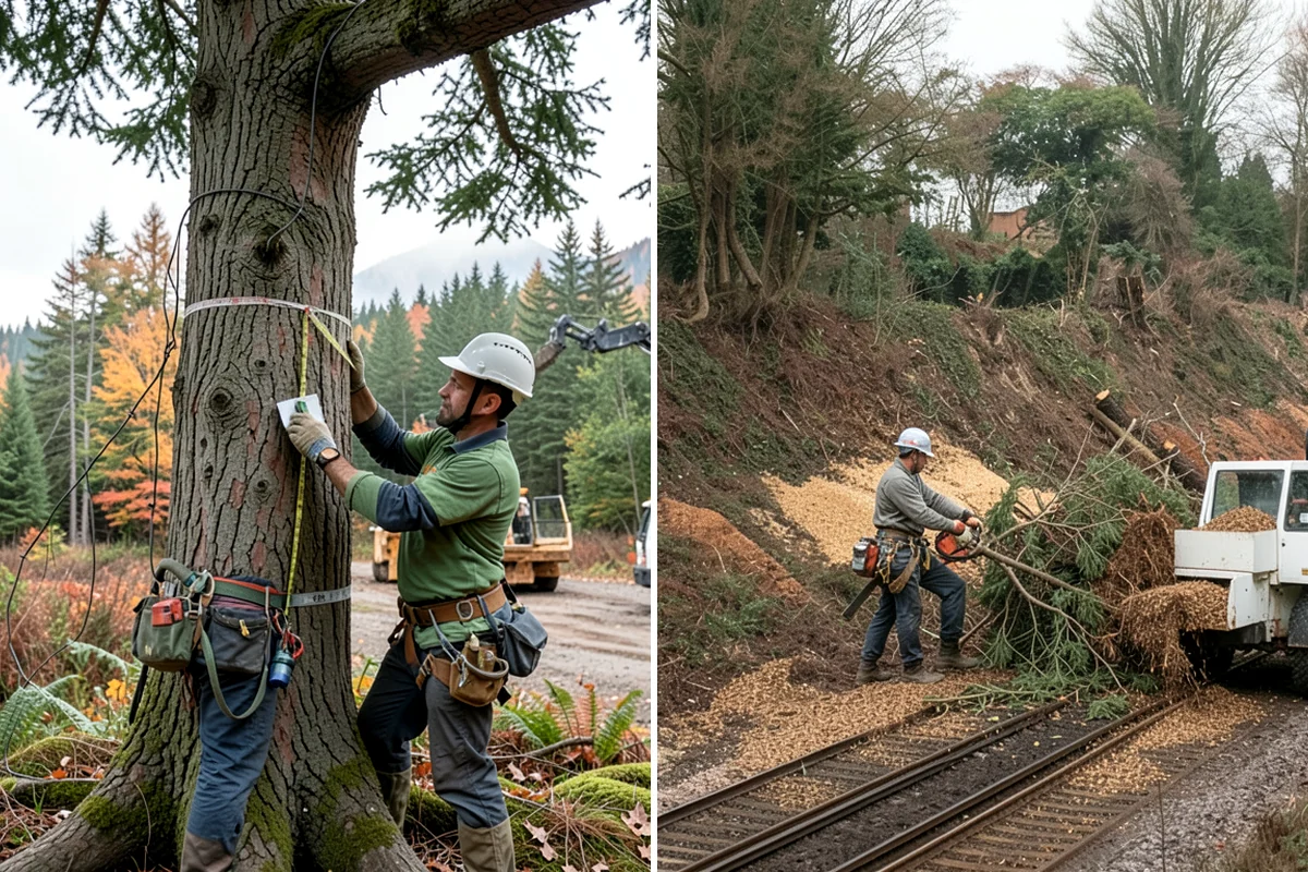 Brush clearing in Normandy Park, King County, WA - Assess the site and mark features to protect