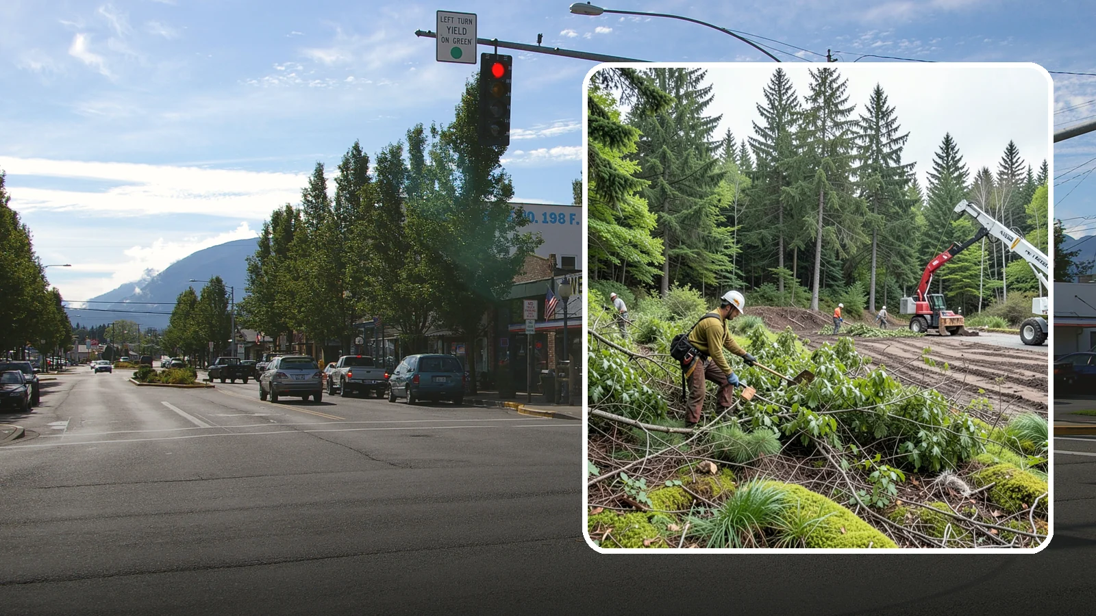 Brush clearing in North Bend, King County, WA - The removal of brush and light vegetation.