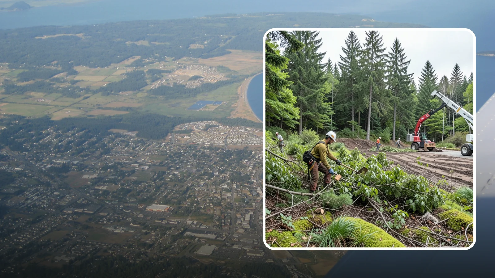 Brush clearing in Oak Harbor, Island County, WA - The removal of brush and light vegetation.