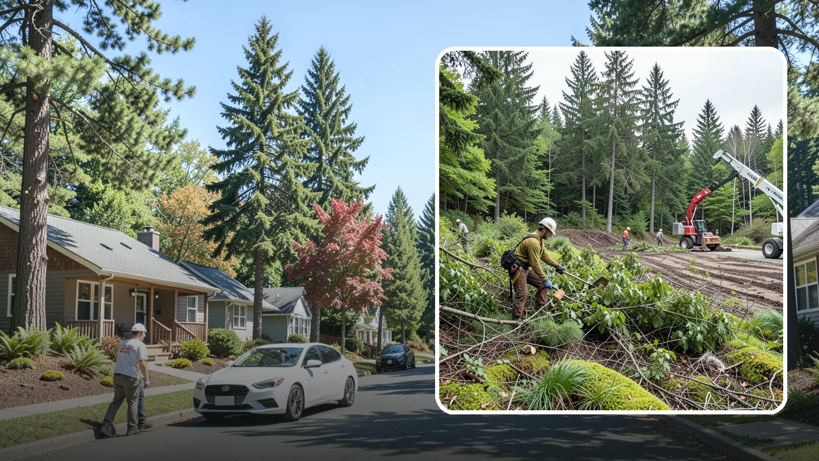Brush clearing in Orting, Pierce County, WA - The removal of brush and light vegetation.