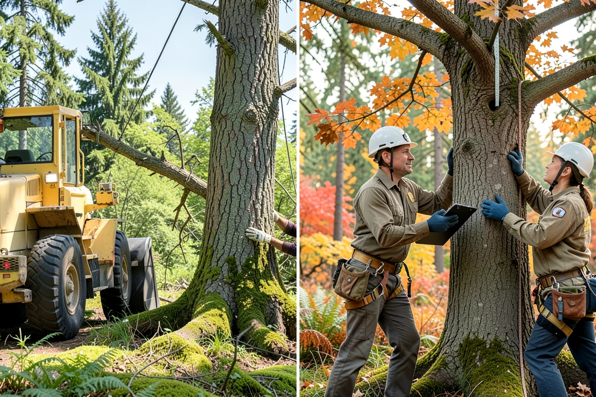 Brush clearing in Puyallup, Pierce County, WA - Assess the site and mark features to protect