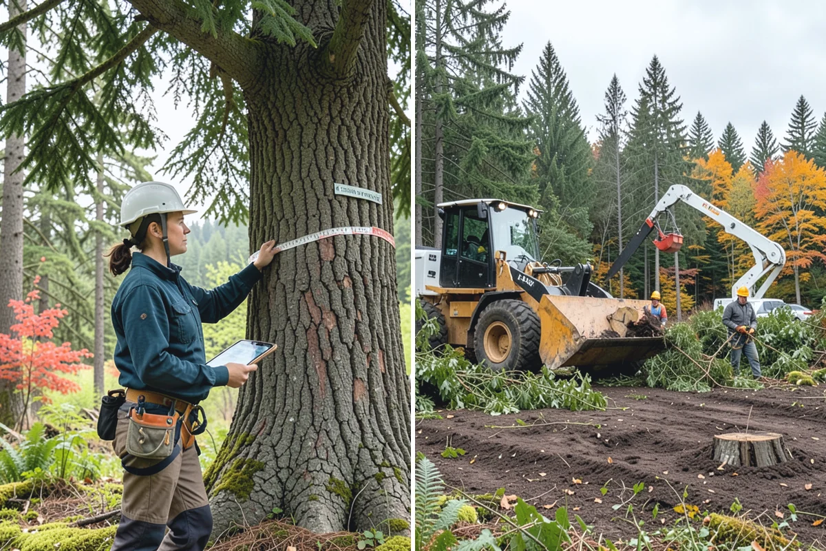 Brush clearing in Roy, Pierce County, WA - Assess the site and mark features to protect