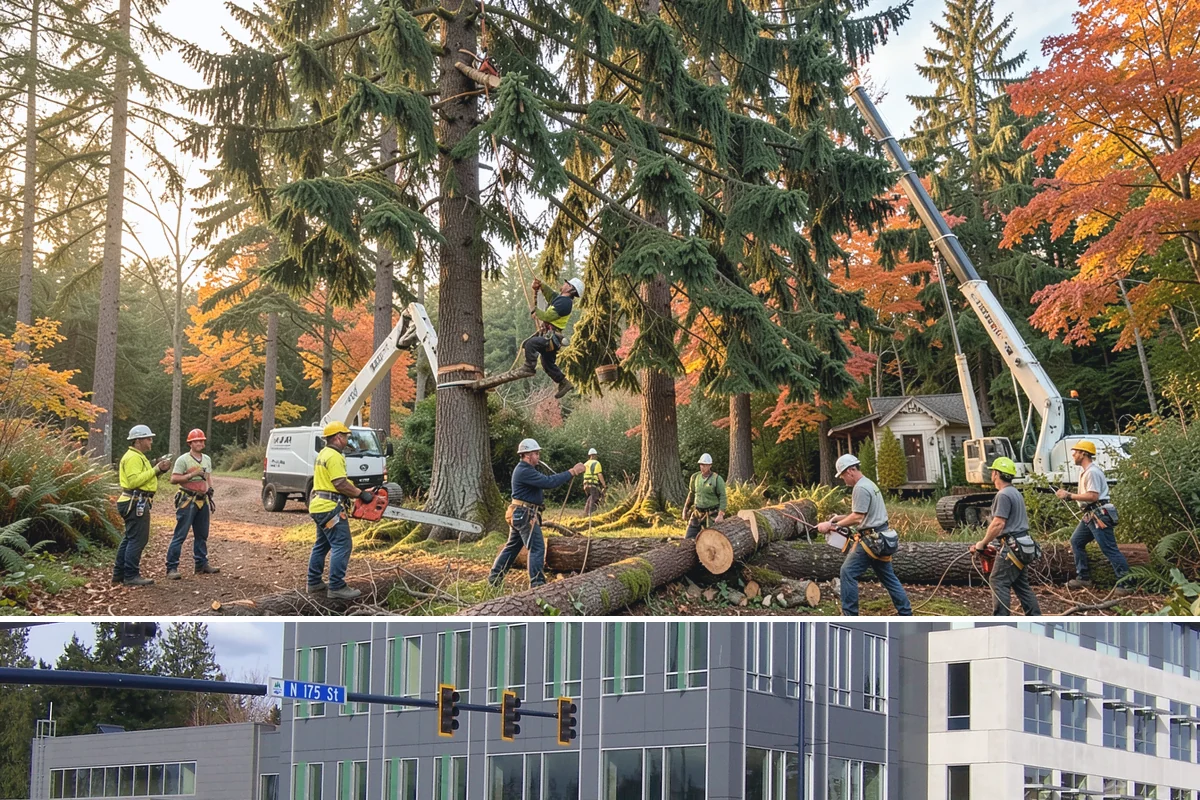 Brush clearing in Shoreline, King County, WA - This work can be performed year-round but must account for wet or muddy ground conditions common in the Puget Sound climate that...
