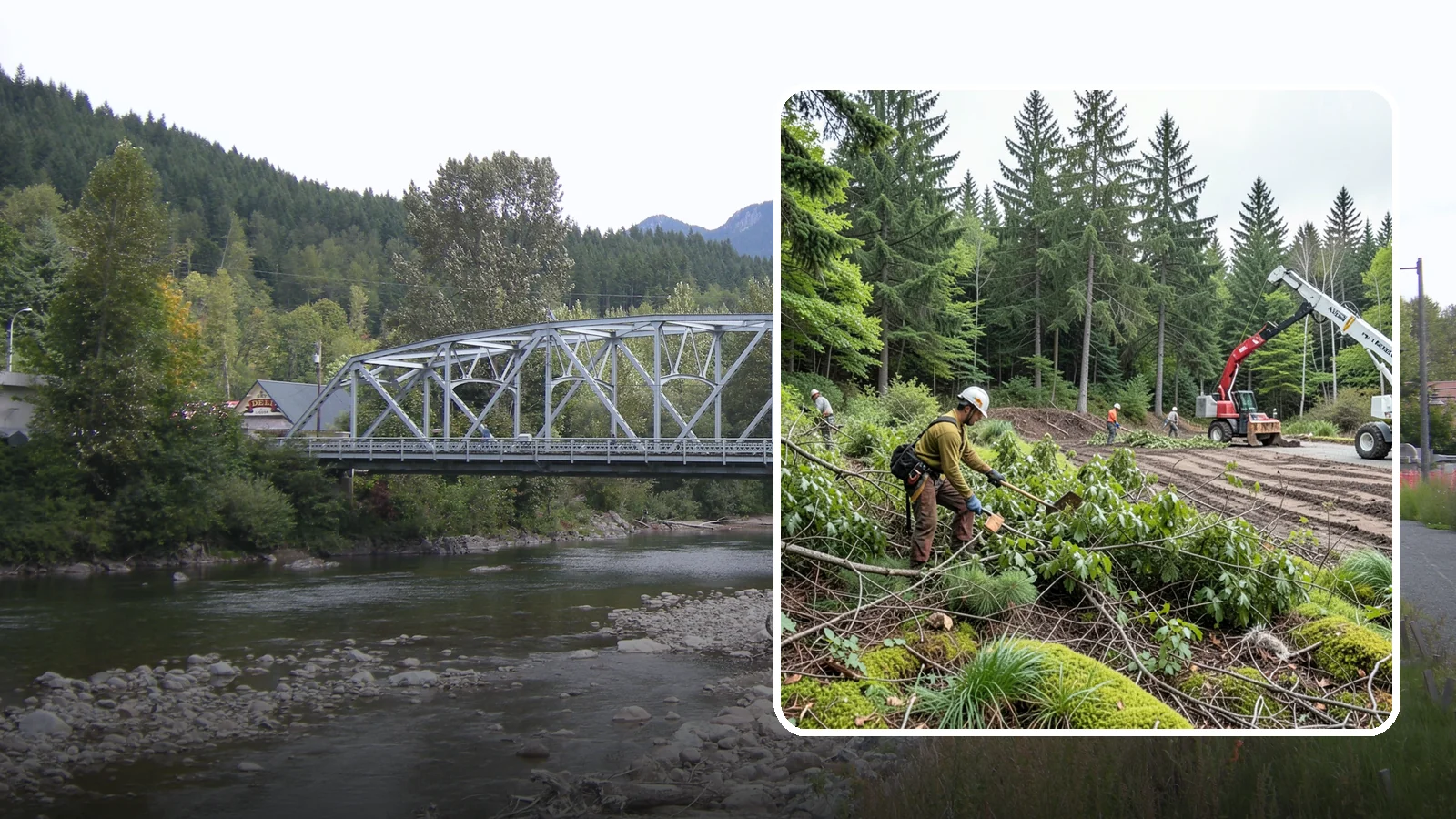 Brush clearing in Skykomish, King County, WA - The removal of brush and light vegetation.