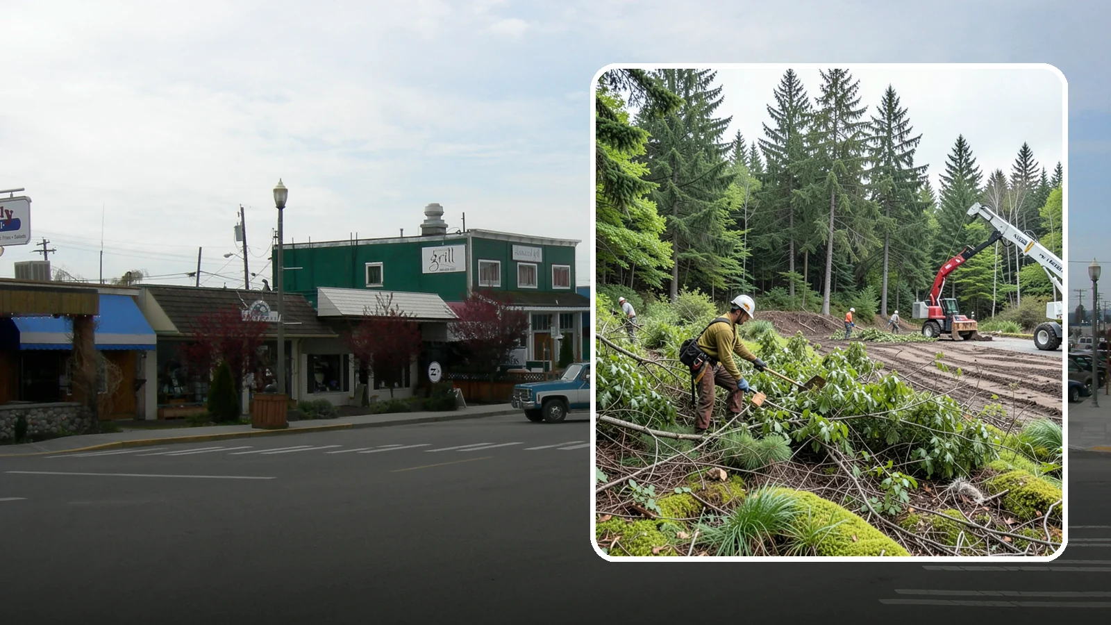 Brush clearing in Stanwood, Snohomish County, WA - The removal of brush and light vegetation.