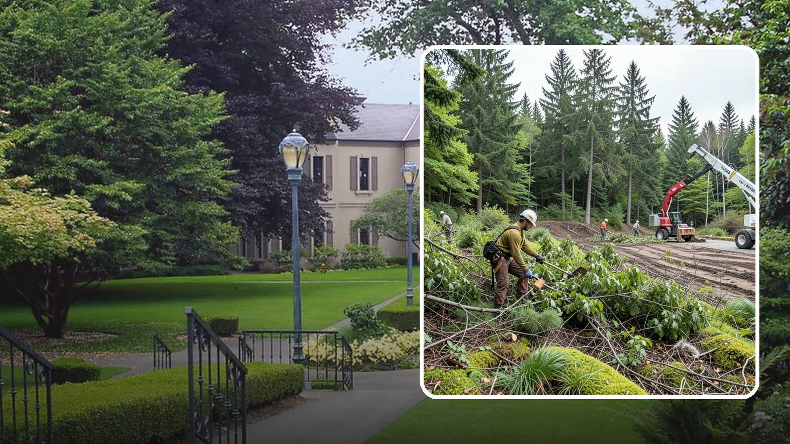 Brush clearing in Woodinville, King County, WA - The removal of brush and light vegetation.