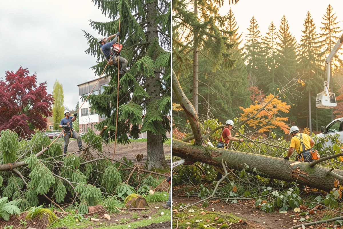 Building clearance pruning in Algona, King County, WA - Assess canopy condition and pruning objectives