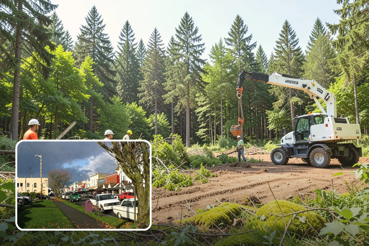 Building clearance pruning in Arlington, Snohomish County, WA - Improves tree structure, health, and appearance