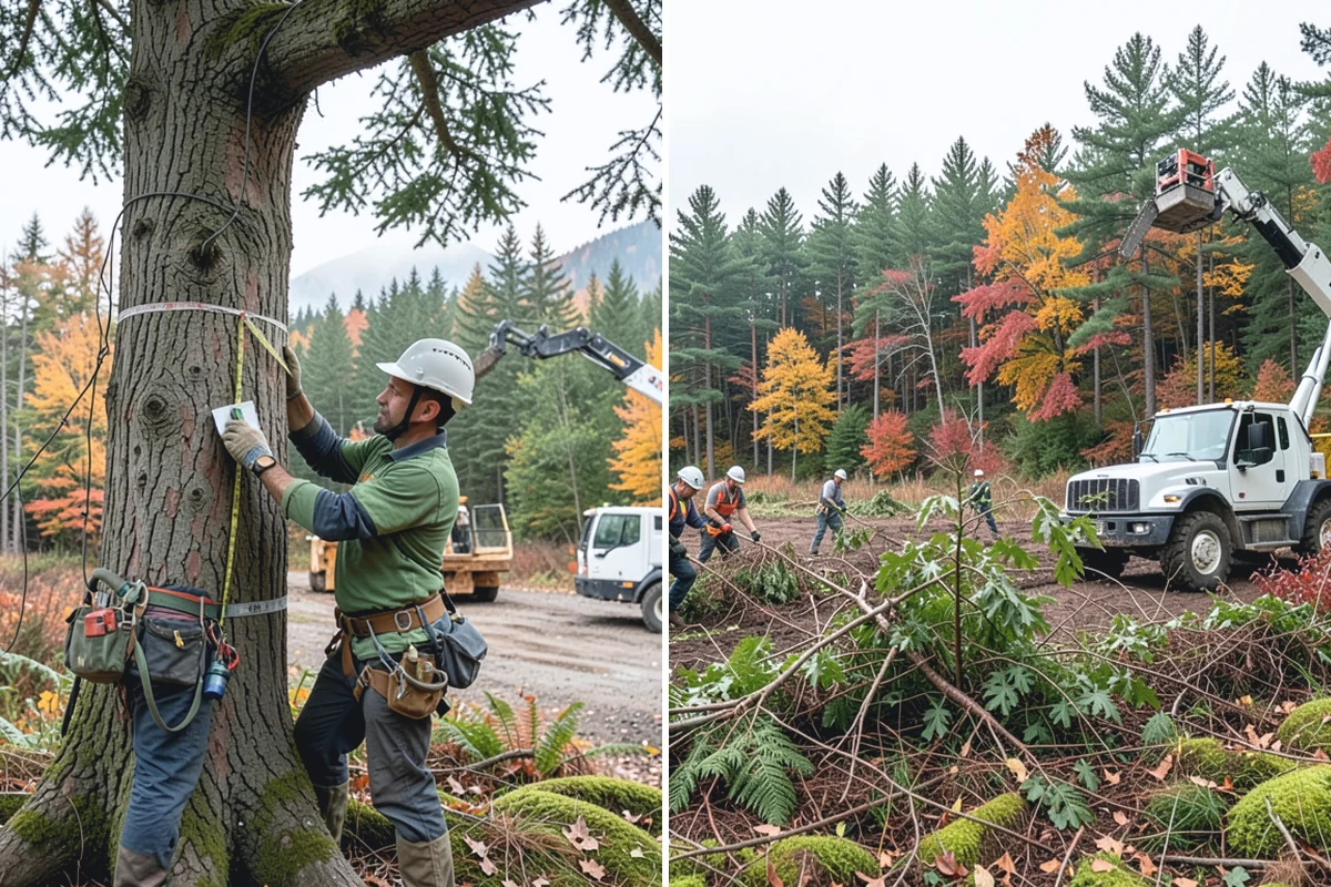 Building clearance pruning in Bonney Lake, Pierce County, WA - Assess canopy condition and pruning objectives