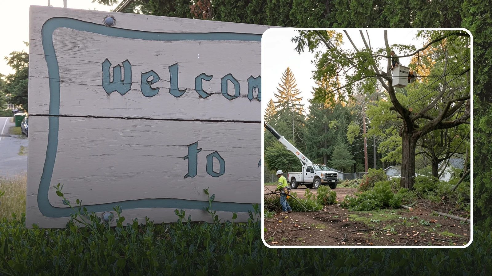 Building clearance pruning in Brier, Snohomish County, WA - The pruning of branches away from walls and structures.