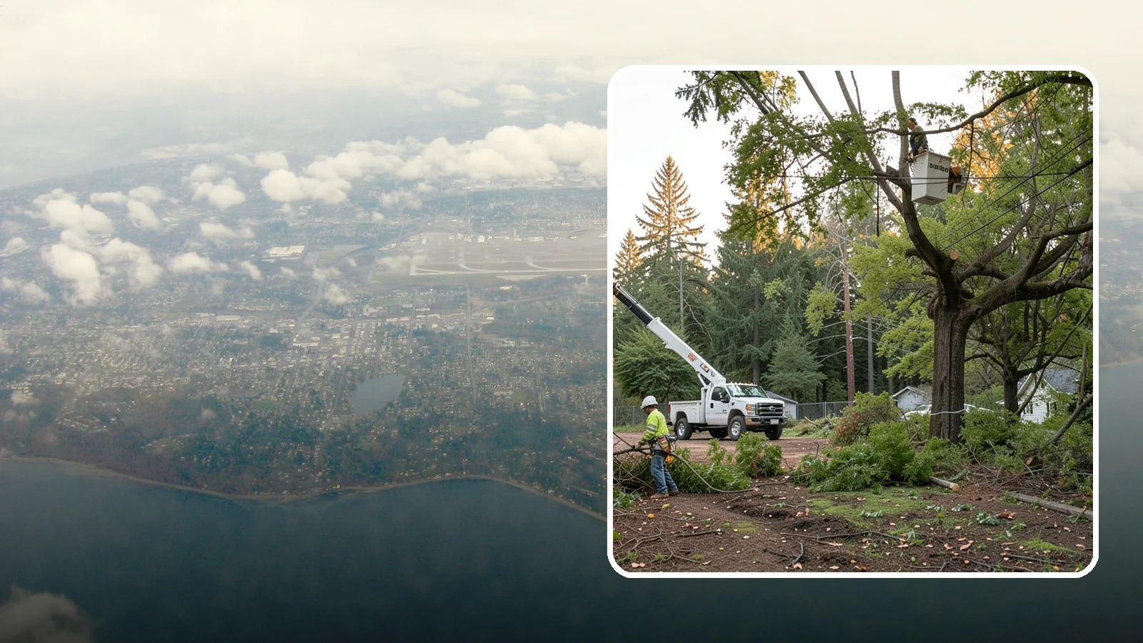 Building clearance pruning in Burien, King County, WA - The pruning of branches away from walls and structures.