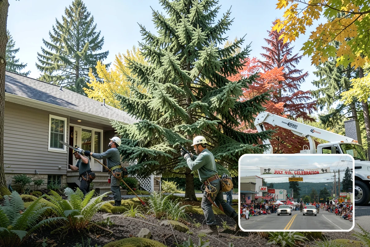 Building clearance pruning in Carnation, King County, WA - Improves tree structure, health, and appearance