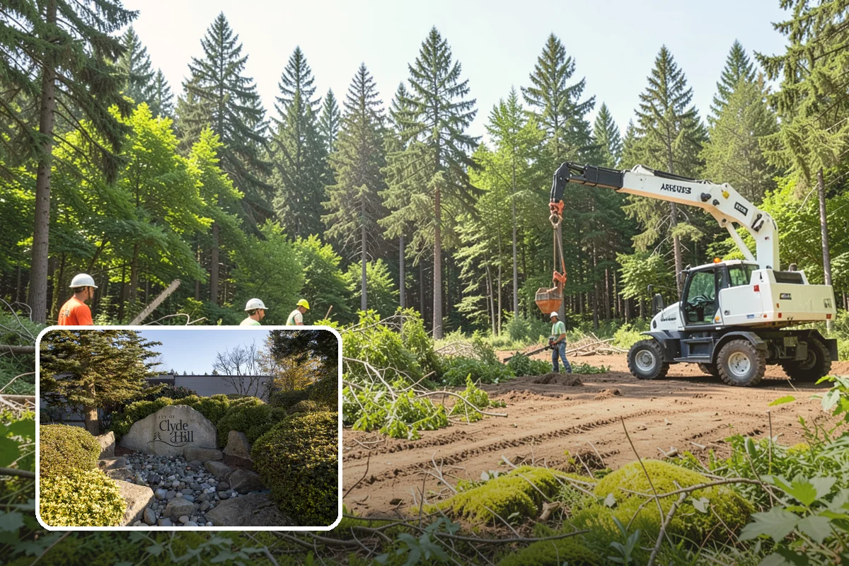 Building clearance pruning in Clyde Hill, King County, WA - Improves tree structure, health, and appearance