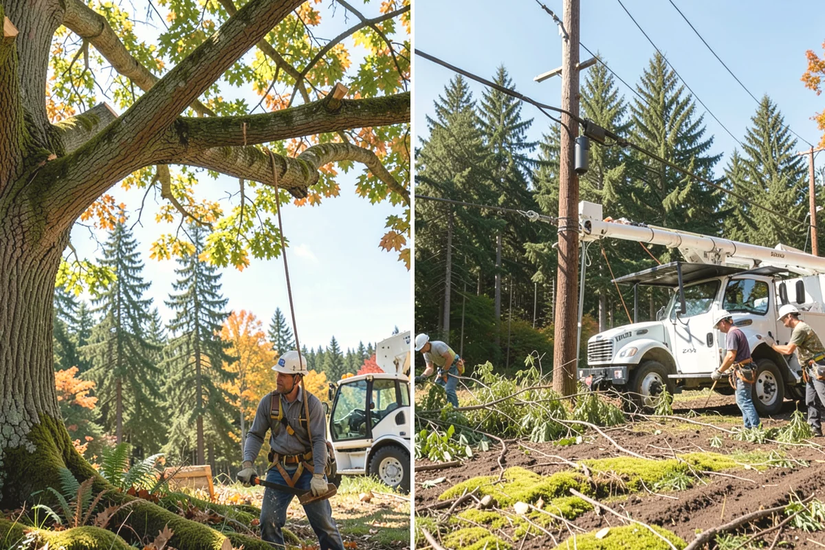 Building clearance pruning in Covington, King County, WA - Assess canopy condition and pruning objectives