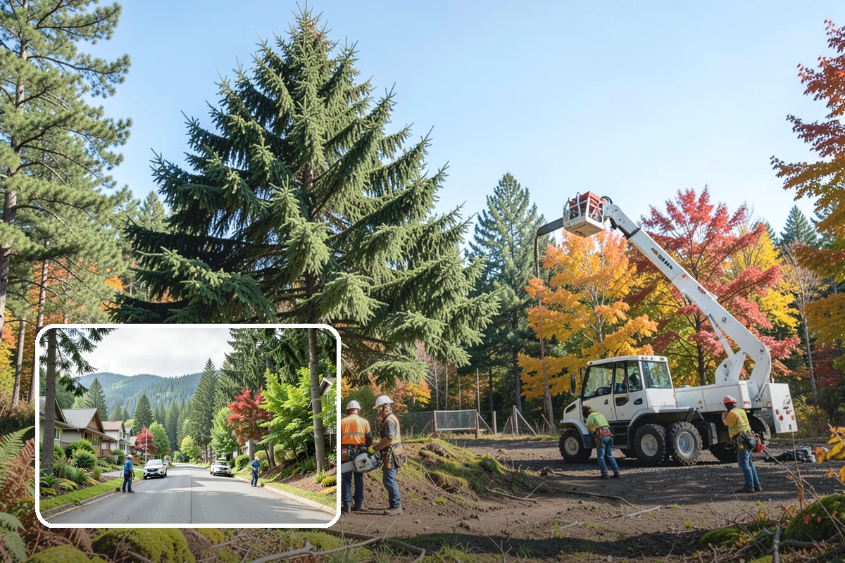 Building clearance pruning in Darrington, Snohomish County, WA - Improves tree structure, health, and appearance