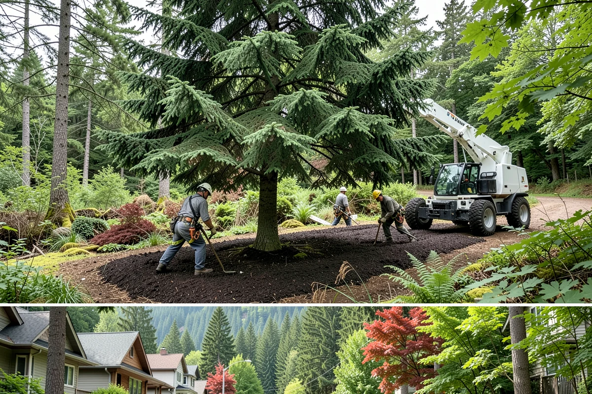 Building clearance pruning in Darrington, Snohomish County, WA - Building clearance pruning can be performed year-round in the Puget Sound climate but should avoid late winter dormancy breaks or...